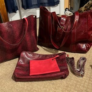 EUC Free People 4 piece travel tote with bonus unbranded lg tote.